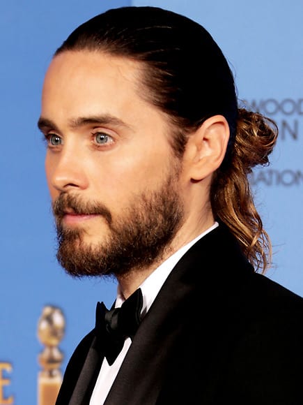 The perfect combination, Jared Leto with a man bun and a nicely trimmed beard