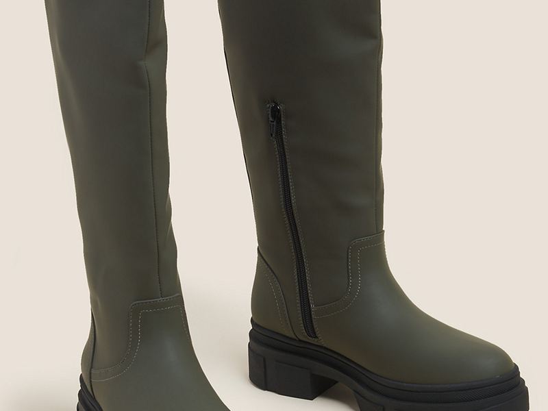 Your Autumn / Winter Style Checklist by Own Your Style UKChunky Cleated Knee High Boots - Image Credit @ M&S