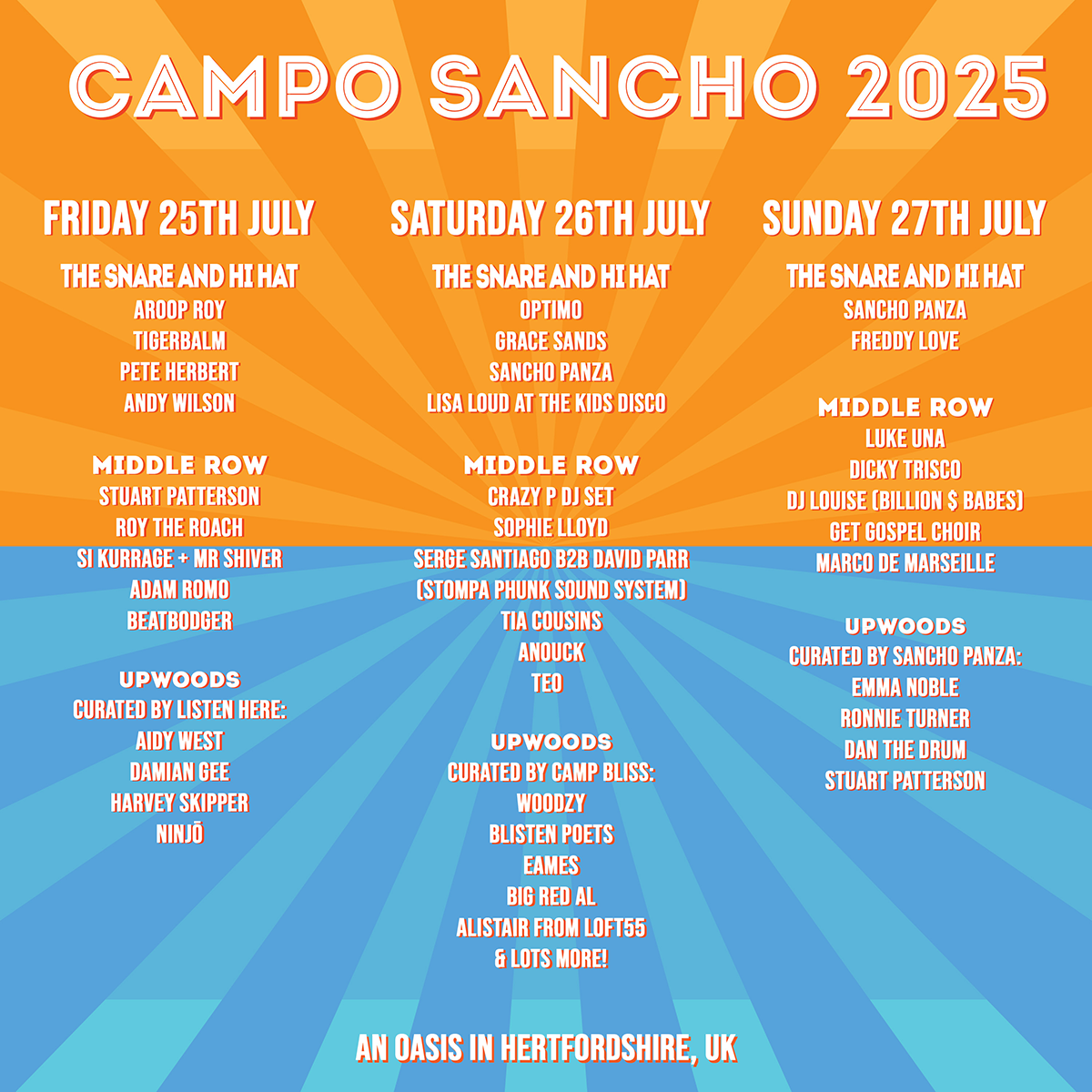 Image of DJ line-up at Campo Sancho 2025